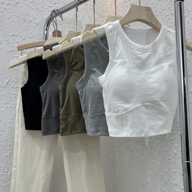 Áo croptop SUXI sát nách màu trơn thời trang mùa hè cho nữ