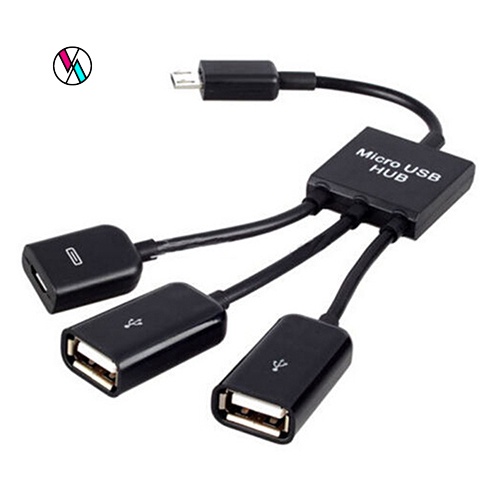 Dây cáp chuyển đổi 3 trong 1 Micro USB HUB OTG Male sang Female USB 2.0 cho Samsung | WebRaoVat - webraovat.net.vn