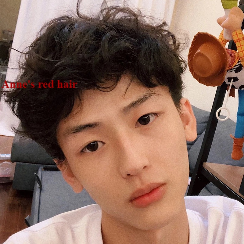 Tóc giả xoăn thoáng khí thời trang tự nhiên cho nam