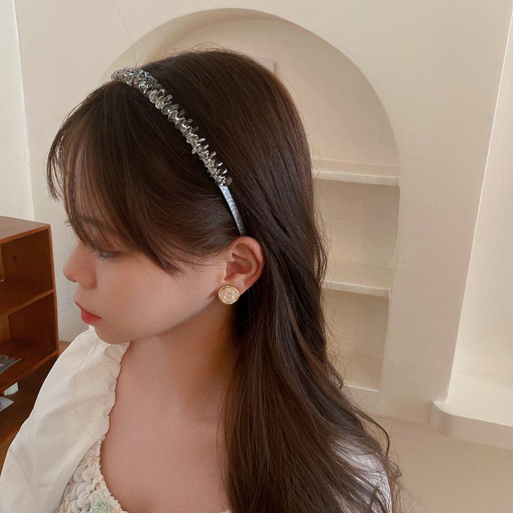 Kẹp Tóc VANES1 Màu Trắng Họa Tiết Hình Học Tối Giản Cho Nữ|Dây Cột Tóc Thời Trang Hè Xinh Xắn Cho Nữ