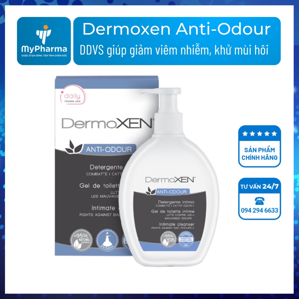 Dung dịch vệ sinh nữ Dermoxen ANTI ODOUR – Hỗ trợ giảm viêm ngứa, khử mùi hôi, phù hợp cho người tập thể thao