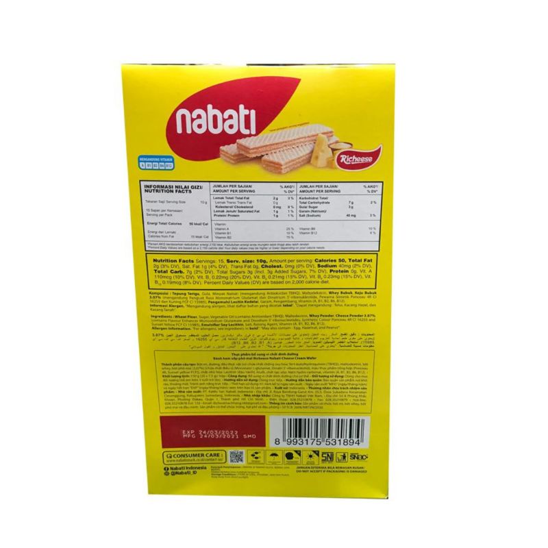 Bánh xốp phô mai Nabati hộp 150 g