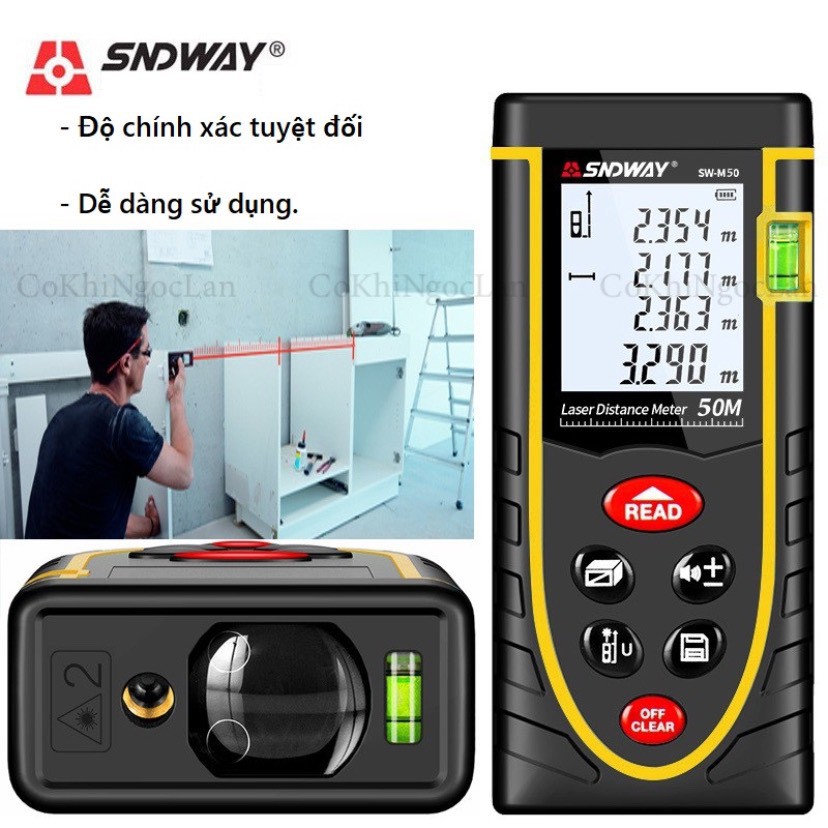 Máy Đo Khoảng Cách Bằng Tia Laser SNDWAY 40M 50M 70M 100M "Độ Chính Xác Cao, Dễ Sử Dụng"