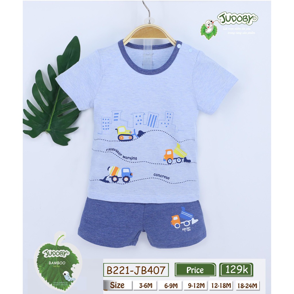 Judoby - Bộ cộc tay bamboo siêu mềm cho bé 6-24m JB407