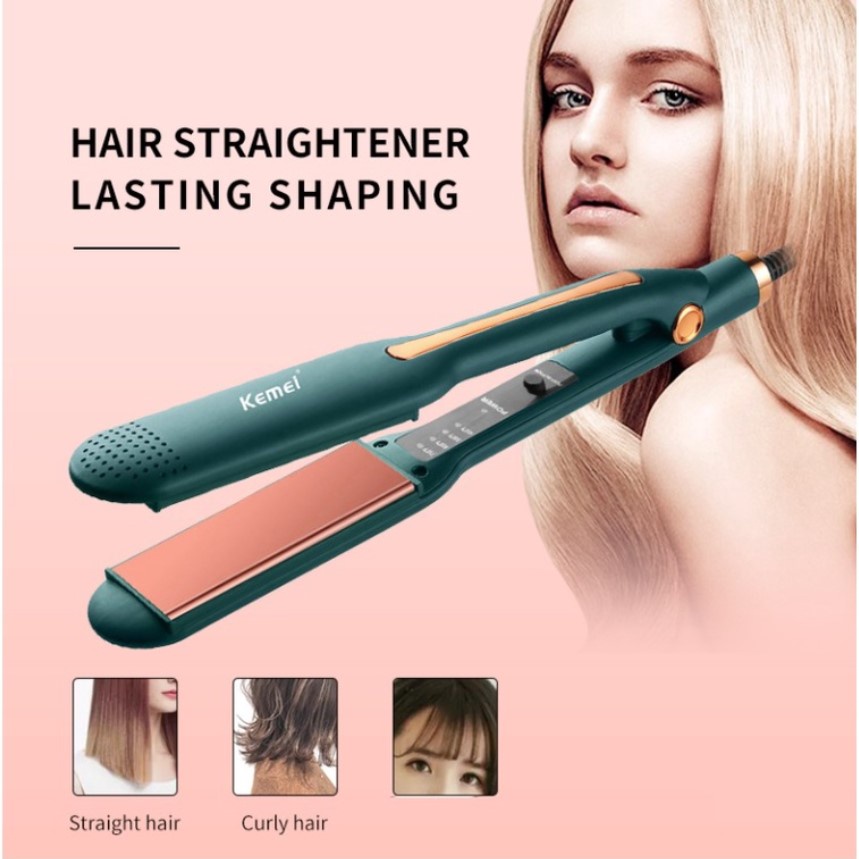 𝓗à𝓷𝓰 𝓒𝓱í𝓷𝓱 𝓗ã𝓷𝓰 Máy Làm Tóc, Dập Xù, Kẹp Tóc, Ép tóc, Duỗi Tóc Bản Lớn Chỉnh Nhiệt Kemei Km 9827 - Bảo Hành 24 Tháng