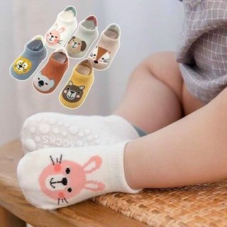 Tất chống trơn trượt cho bé in hình thú bông 2 size S M"