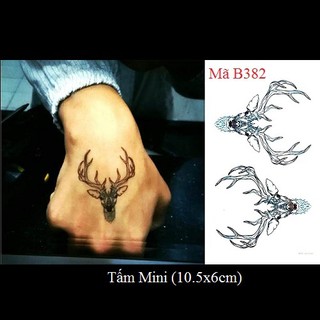 Xăm dán Tattoo sừng huơu B382