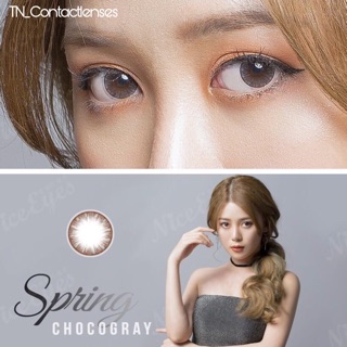 Kính áp tròng hàn quốc - spring choco gray -lens cao cấp đeo 12/24h - có độ cận
