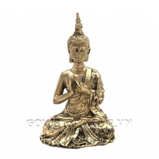 Tượng Đá Phật Thái Thủ Ấn - Chuyển Pháp Luân Ấn- Nhũ Vàng