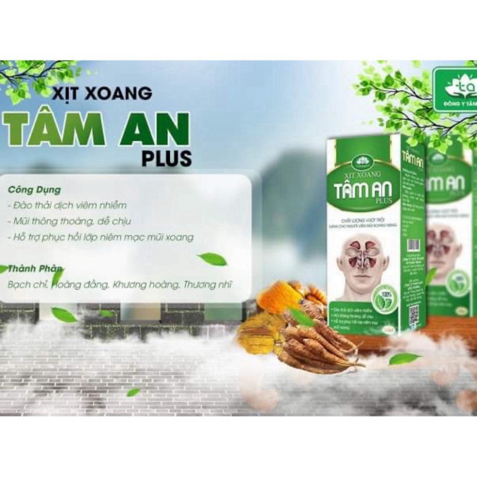 [CHÍNH HÃNG]XỊT XOANG CAO CẤP TÂM AN - Viêm Xoang, Viêm Mũi Dị Ứng, Tắc Nghẹt Mũi, Sổ Mũi (20ml/lọ)