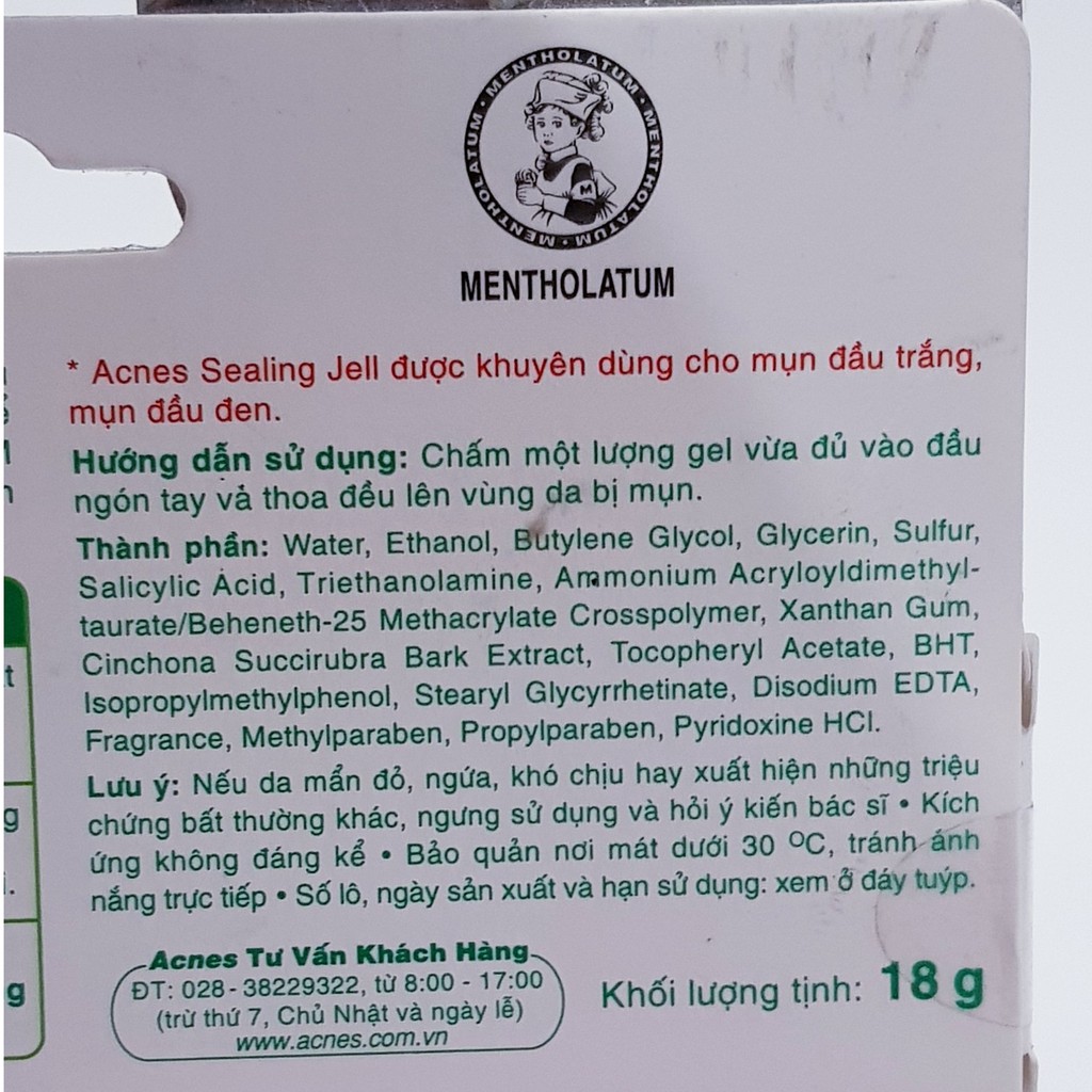 Gel làm Sạch Mụn Kháng Khuẩn Acnes 3S 18g