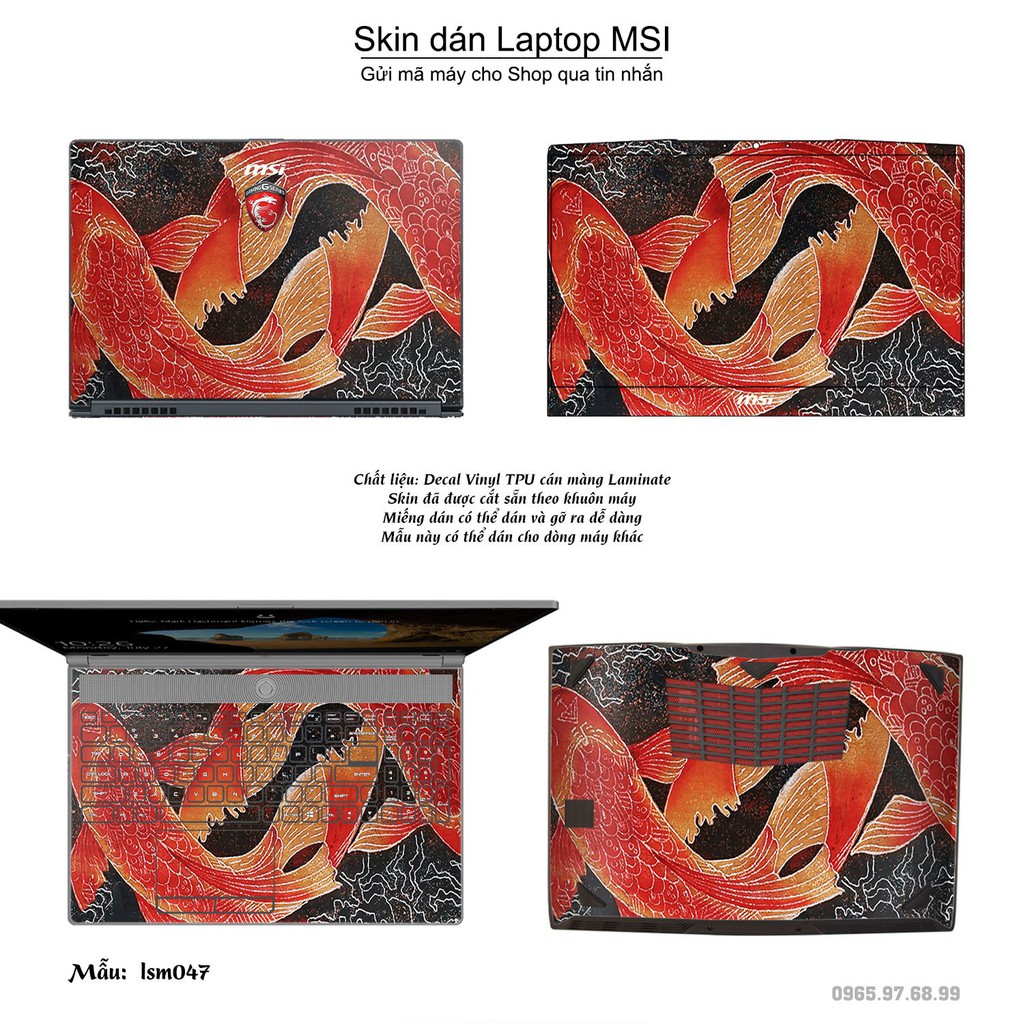 Skin dán Laptop MSI in hình Song Ngư (Pisces) - lsm047 (inbox mã máy cho Shop)