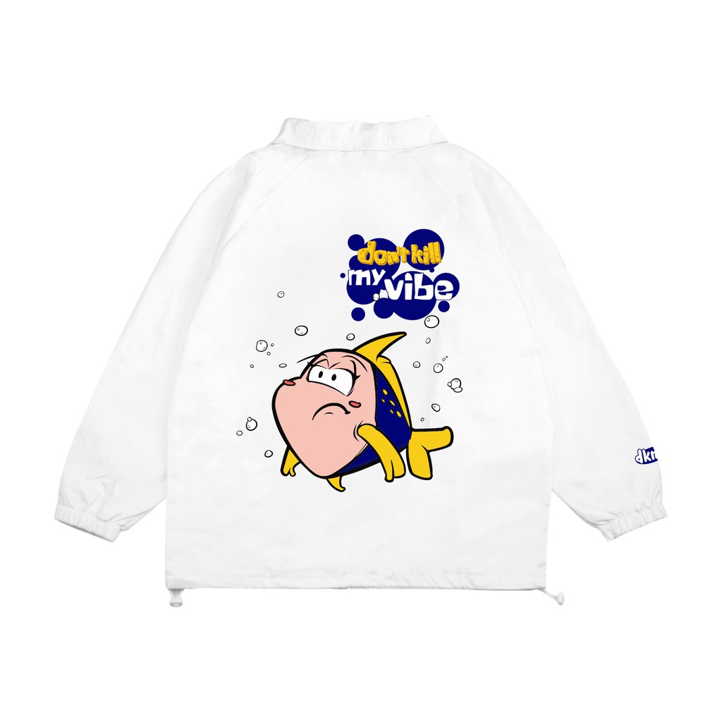 Áo khoác nữ Don't Kill My Vibe vải dù màu trắng, form rộng có hình in - Empty Jacket | BigBuy360 - bigbuy360.vn