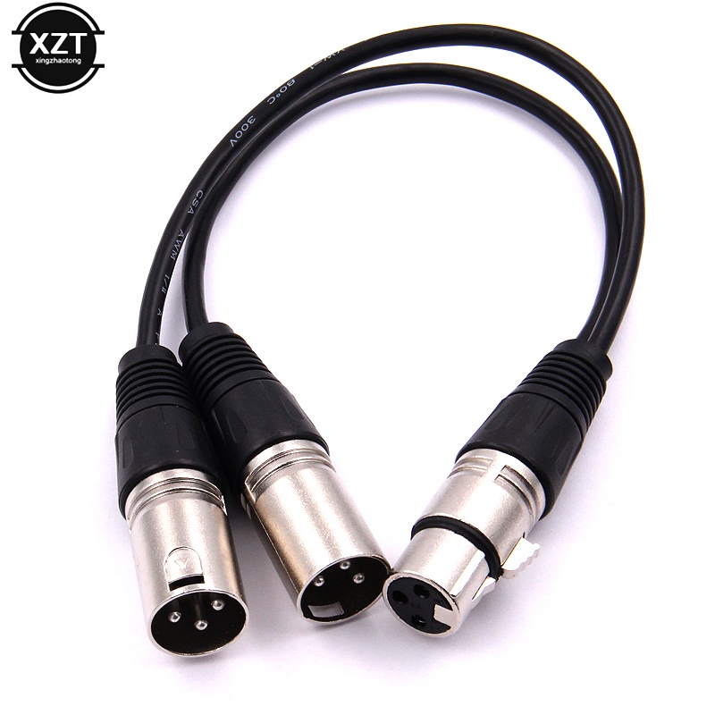 Cáp Chia Chữ Y 3Pin XLR FEMALE Sang 2 MALE Plug Y 1 FT