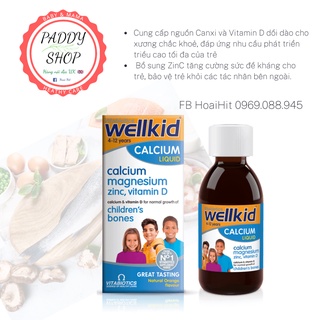 Wellkid Calcium Liquid [150ml]- canxi nước cho bé 4-12 tuổi