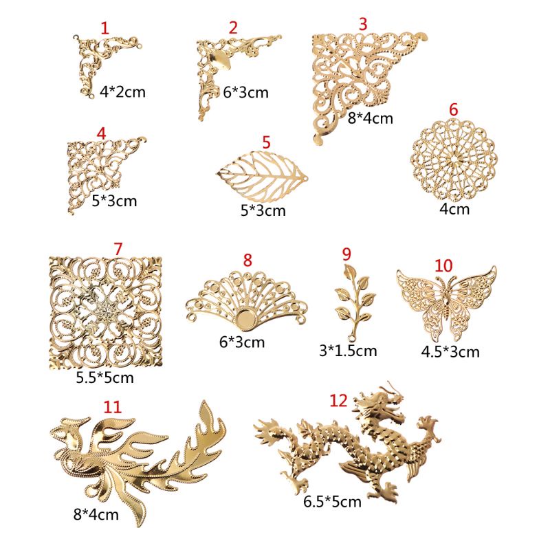 Khuôn làm trang sức bằng đồng mỏng hình lá và rồng DIY