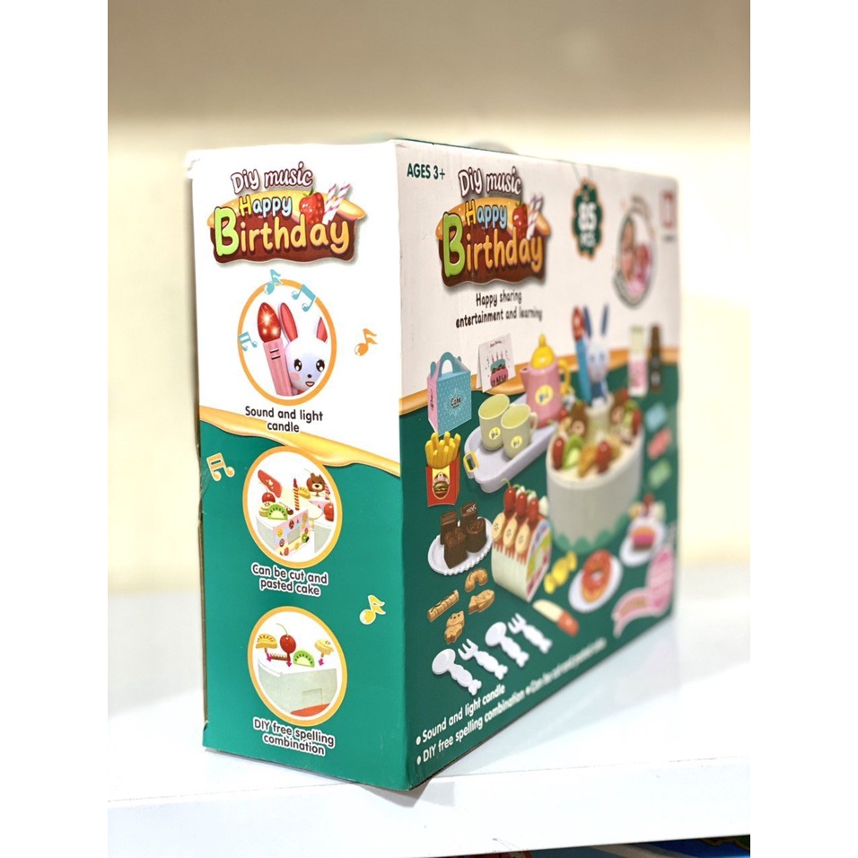 Đồ chơi cắt bánh sinh nhật 85 chi tiết có đèn và nhạc  loại 1 cao cấp