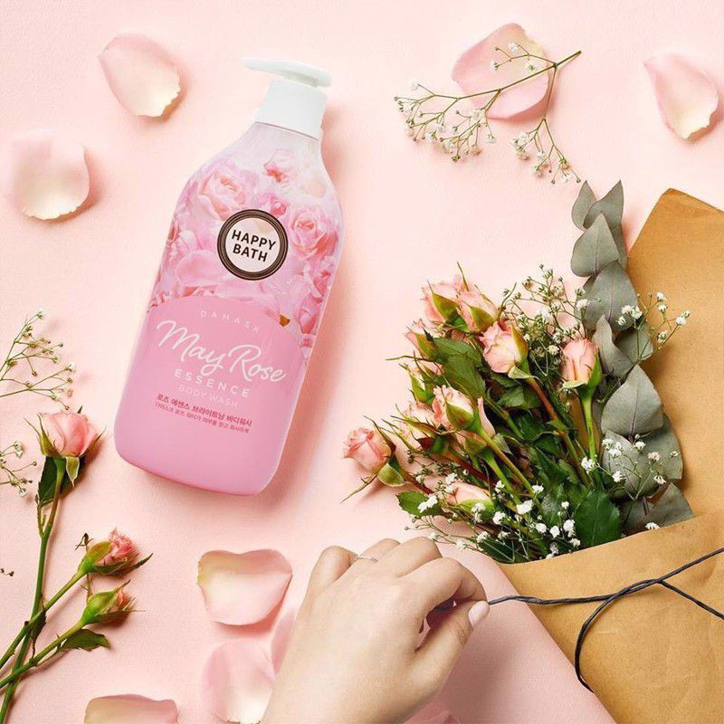 Sữa Tắm Tinh Chất Hoa Hồng Happy Bath May Rose 900ML