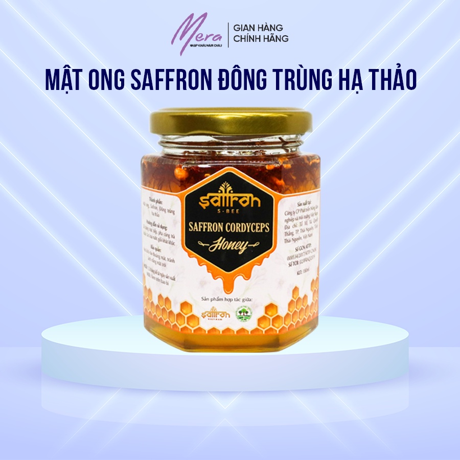 Saffron ngâm mật ong đông trùng hạ thảo Saffron Việt Nam hũ 180ml