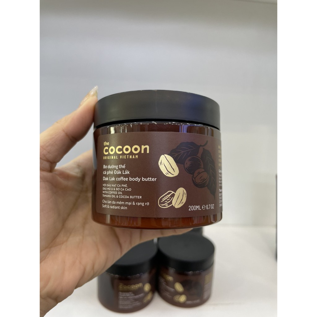 [CHÍNH HÃNG] Bơ Dưỡng Thể Cà Phê Đắk Lắk Cocoon 200ml