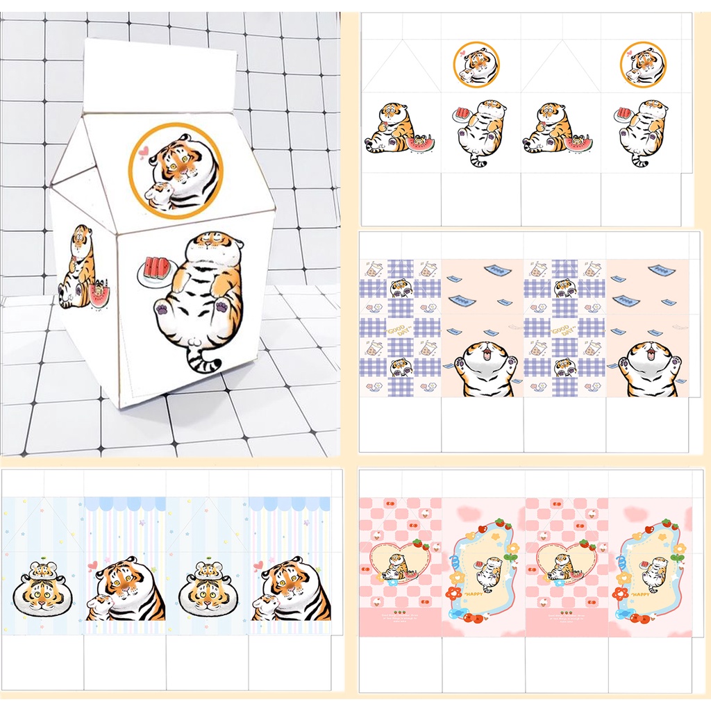 Hộp quà hổ mập HQSI22 hộp quà hộp sữa cute hộp dễ thương hoạt hình 18*10*10cm