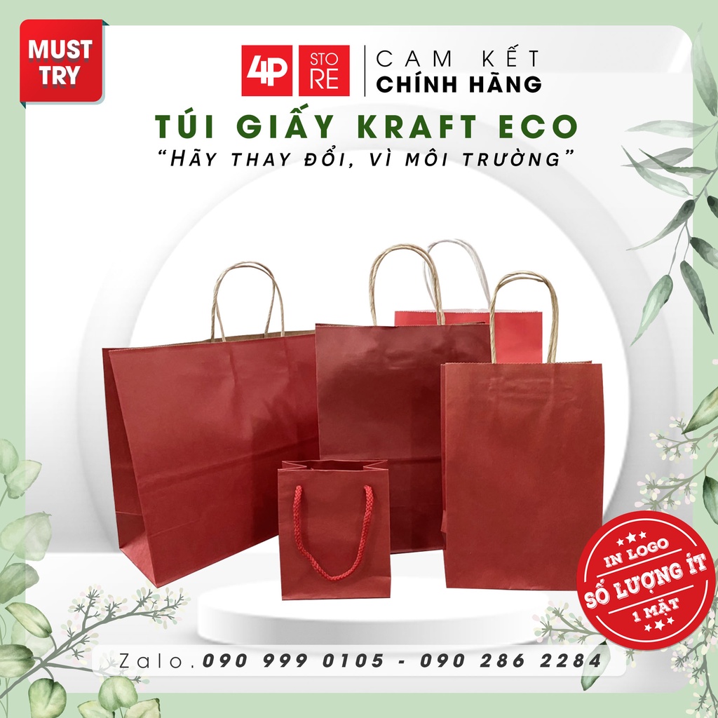 01 Túi  Kraft Xịn màu Đỏ