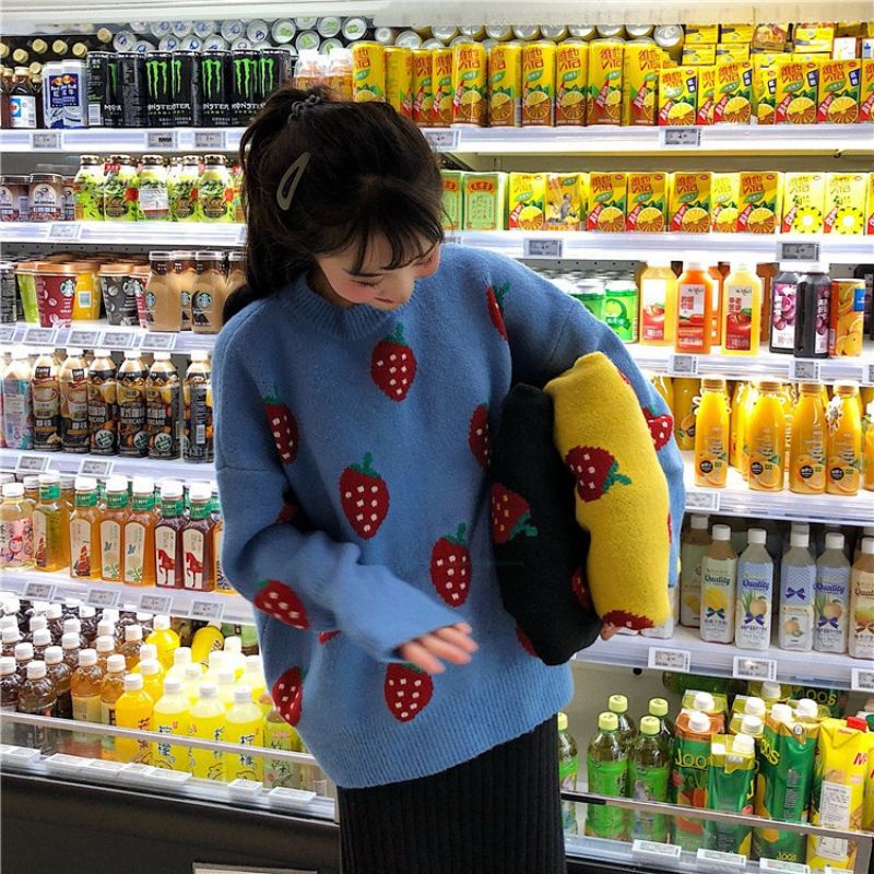 Áo len Hàn Hoạ tiết chốt trên livestream | BigBuy360 - bigbuy360.vn