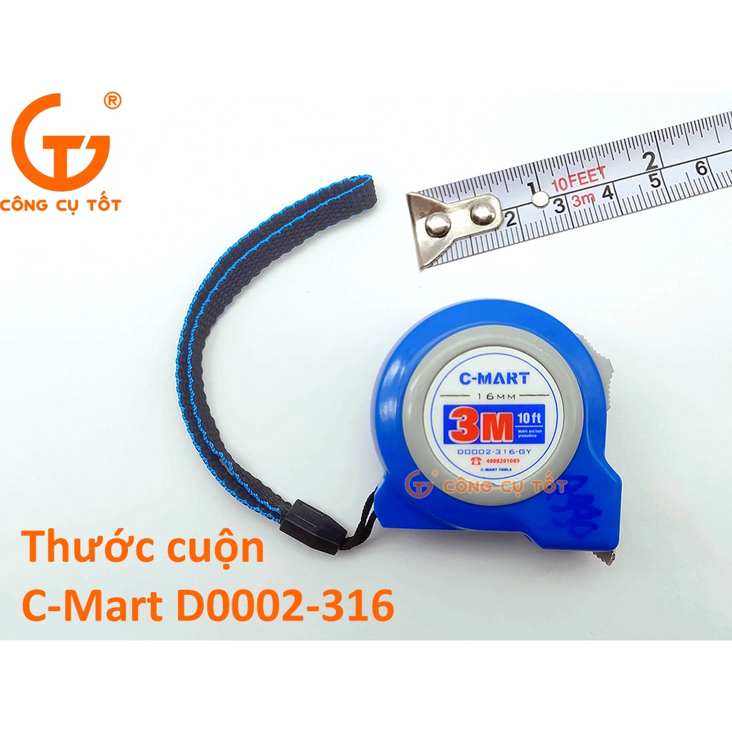 Thước cuộn Cmart 3m khổ 16mm D0002-316 Đài Loan