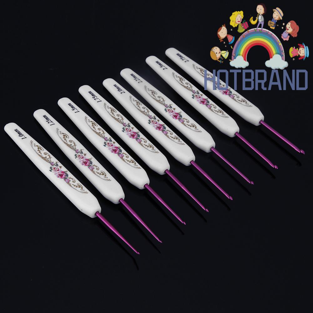 Set 8 kim đan móc len có tay cầm bằng nhôm mềm mại