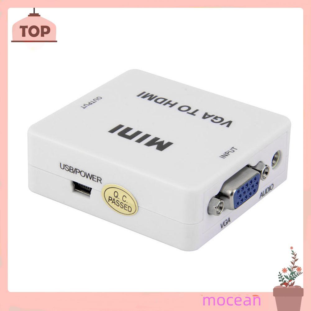 Mocean Mini HD 1080P Audio VGA To HDMI-compatible HD HDTV Video Converter Box Adapter With HD