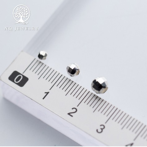 Charm bi bạc đa giác trơn xỏ ngang - NQ Jewelry