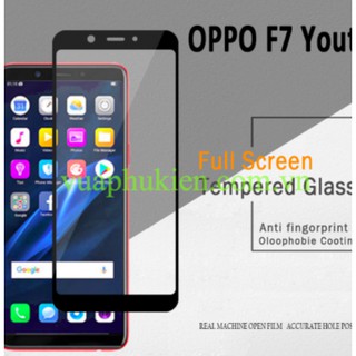 Dán kính cường lực full màn hình 5D OPPO F7 Youth phủ màu