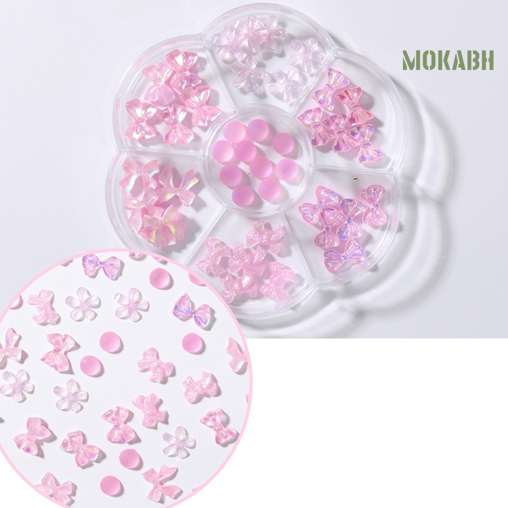 1 Hộp Phụ Kiện Trang Trí Móng Tạo Hiệu Ứng 3D Hình Nơ Xinh Xắn