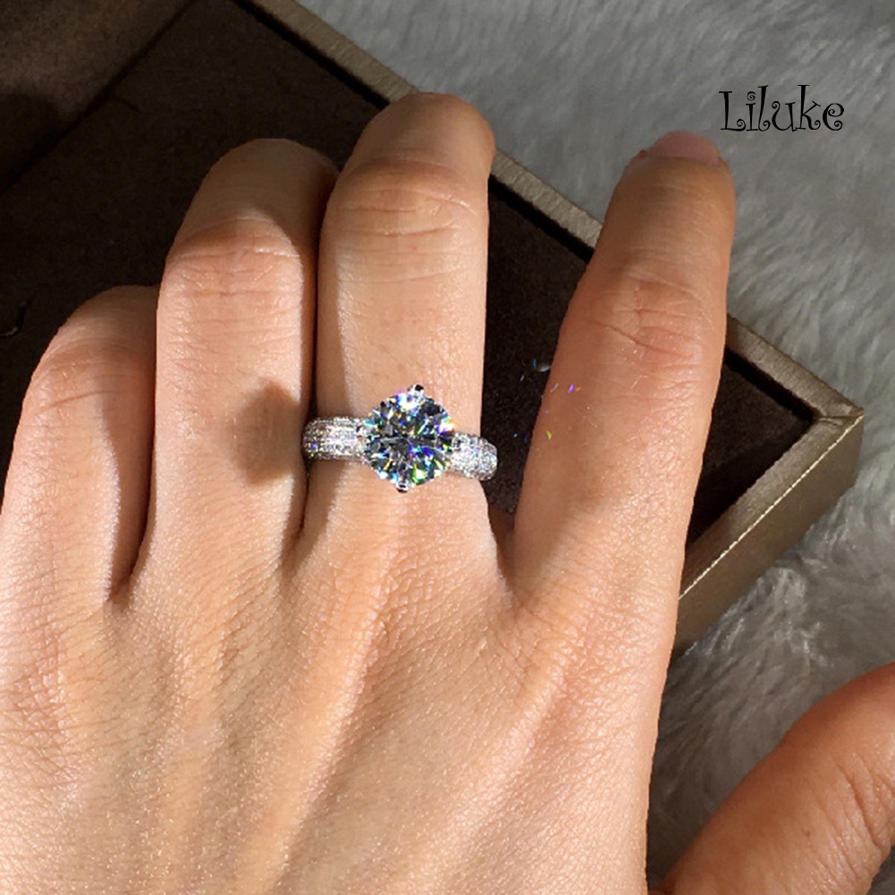 Nhẫn Hợp Kim Trang Trí Đính Đá Kiểu Dáng Sang Trọng Cho Nữ