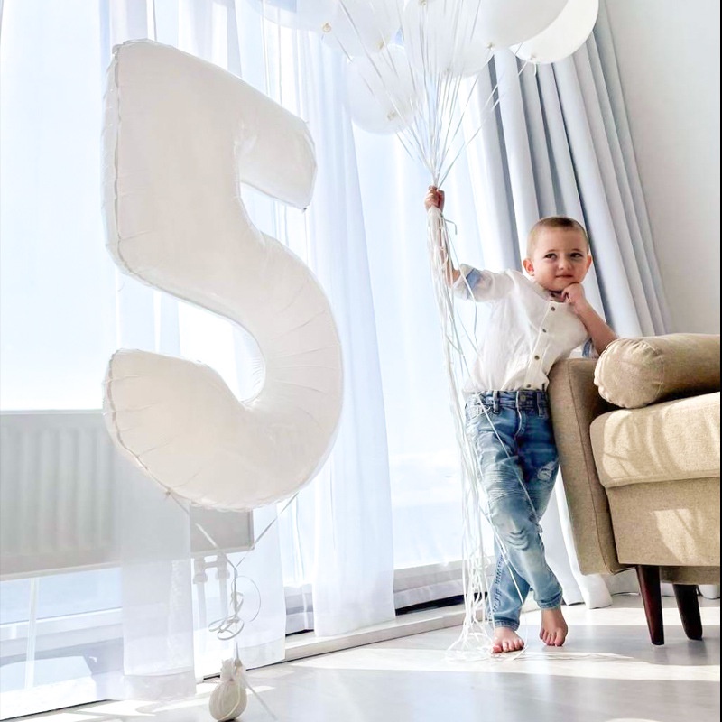 Bong Bóng Hình Chữ Số 0 Đến 9 32inch Trang Trí Tiệc