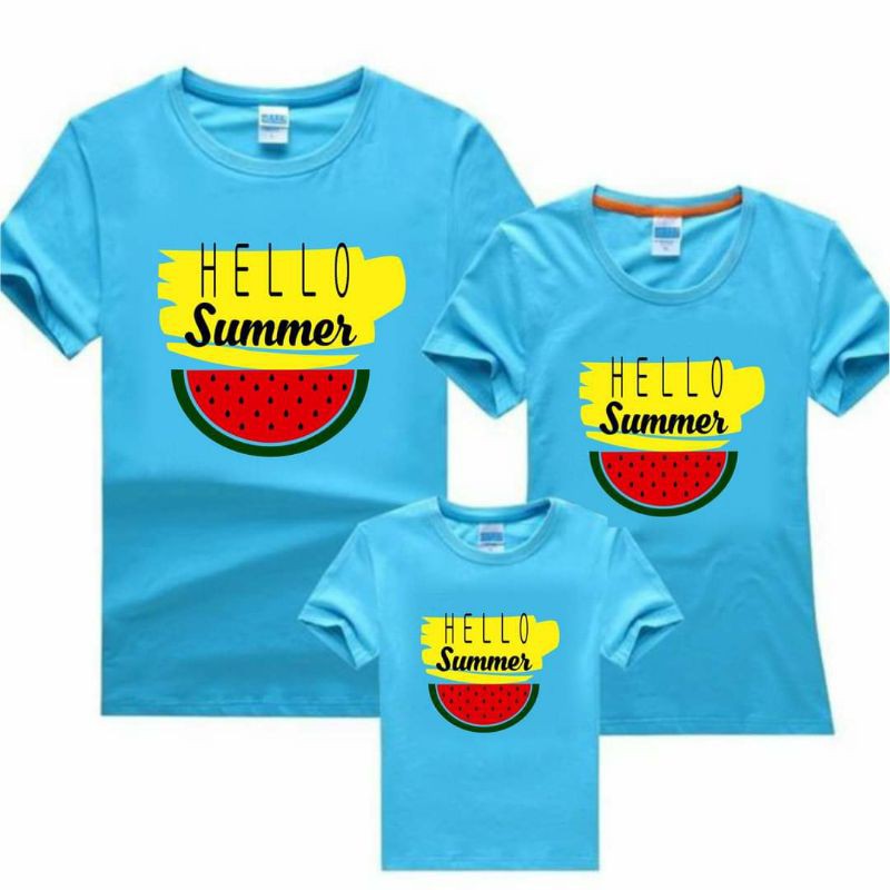 💥Áo thun mùa hè Hello Summer quả dưa, áo gia đình, áo đôi, áo lớp,cty sự kiện