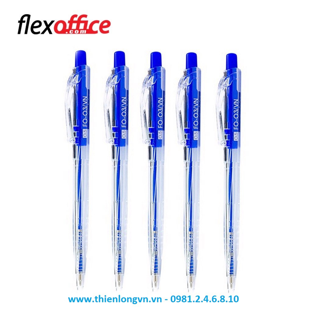 Combo 5 cây bút bi TL Flexoffice - FO03 xanh