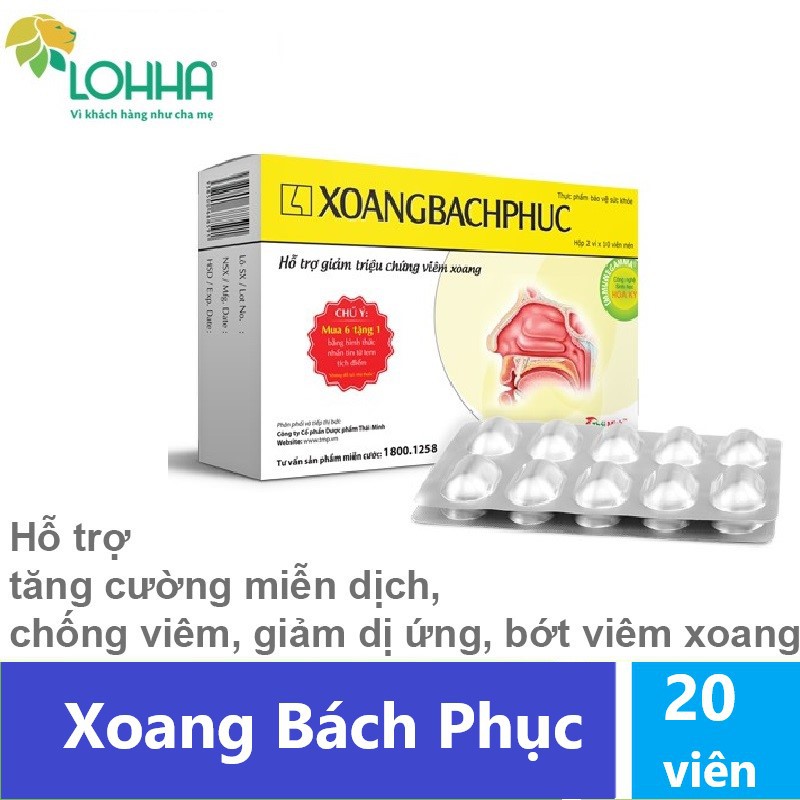 |Xoang Bách Phục |Hỗ trợ tăng cường miễn dịch, chống viêm, giảm dị ứng, bớt viêm xoang (Hộp 30 Viên)