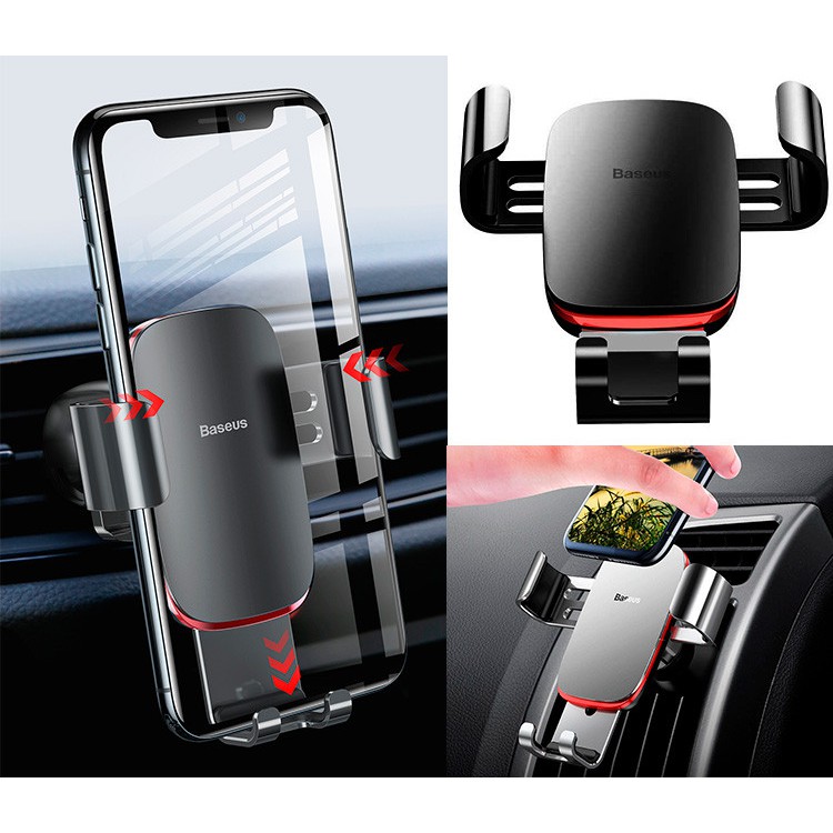 Kẹp giữ điện thoại trên xe hơi Baseus Metal Age Gravity Car Mount（Air Outlet Version) SUYL-D01