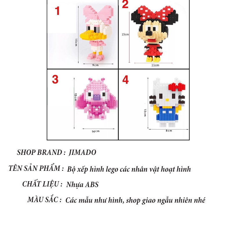 Đồ chơi lego xếp hình cho bé trai bé gái các nhân vật hoạt hình dễ thương JIMADO SA281