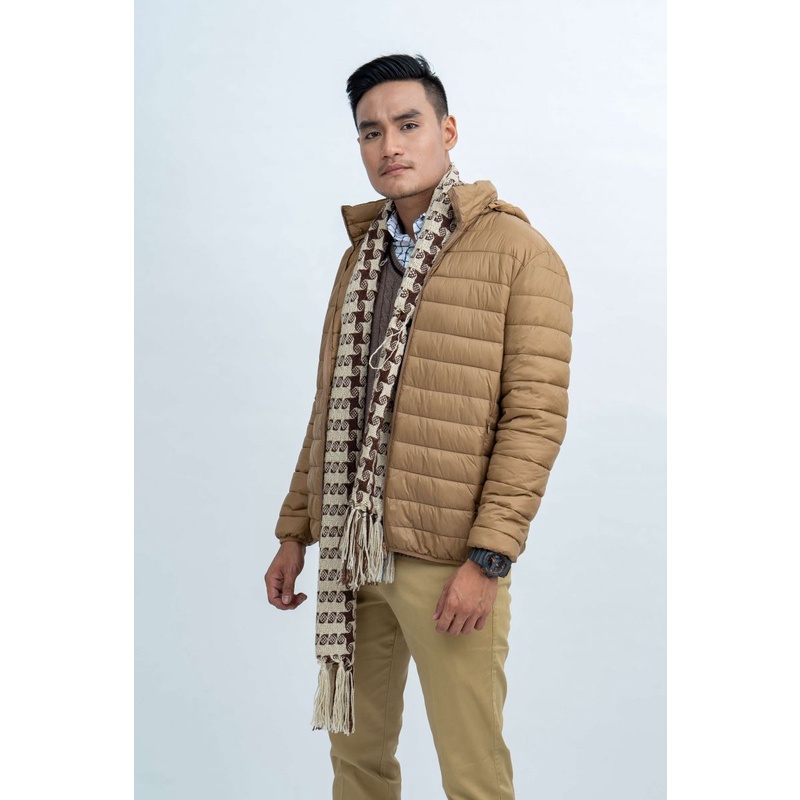 Áo Jacket nam Novelty 03 lớp lông vũ nhân tạo màu nâu 1805254