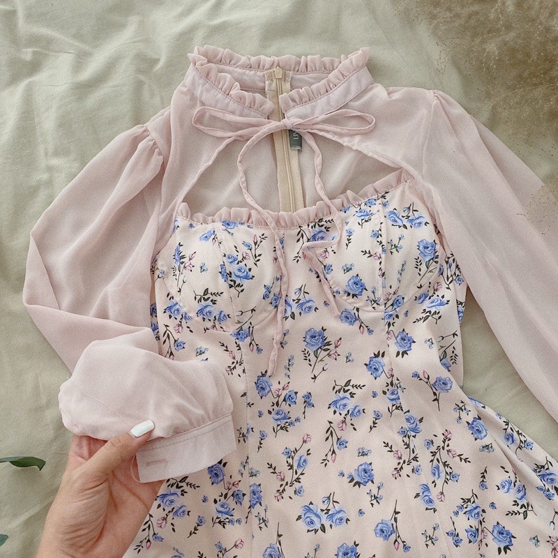 Đầm hoa khoét ngực viền bèo (về thêm set rời) | BigBuy360 - bigbuy360.vn