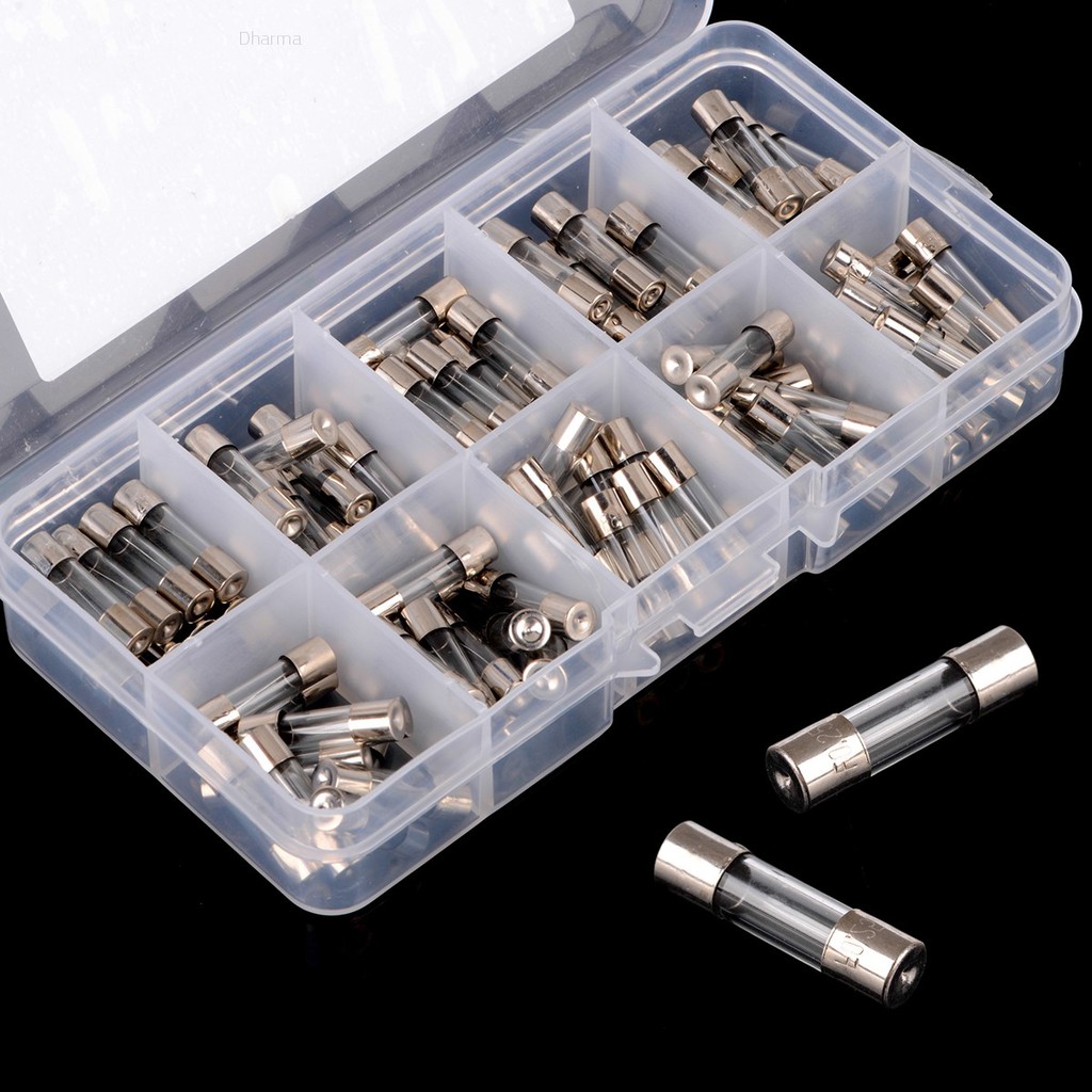 Set 100 cầu chì ống thủy tinh 5x20mm 0.2a-15a