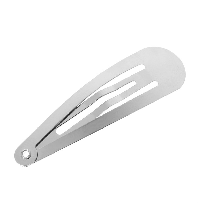 Set 50 kẹp tóc màu bạc có thể đính nơ DIY 32/45/55mm tùy chọn