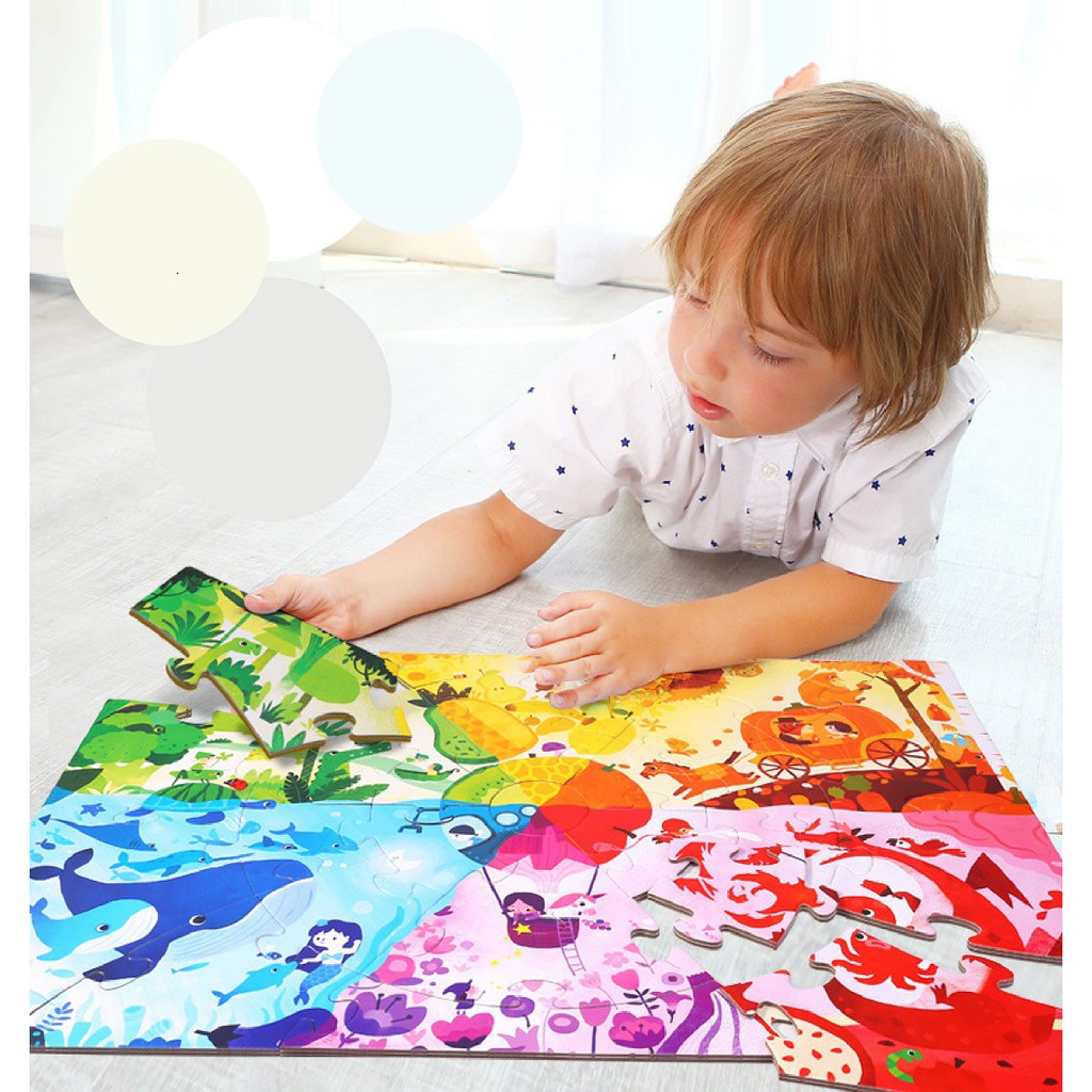 Đồ chơi giáo dục: Xếp hình nghệ thuật theo chủ đề:  My Art Creation Puzzle & Time learning puzzle  - Joan Miro- KKstore