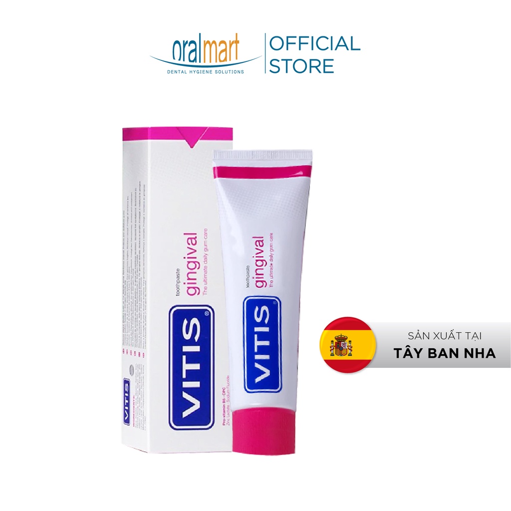Kem đánh răng dành cho nướu nhạy cảm Vitis Gingival Toothpaste Tuýp 100ml (dùng được cho phụ nữ mang thai)