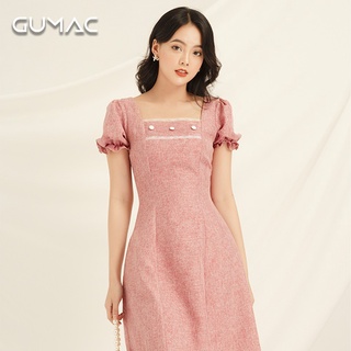 Đầm cổ U đăng ten DA825 GUMAC