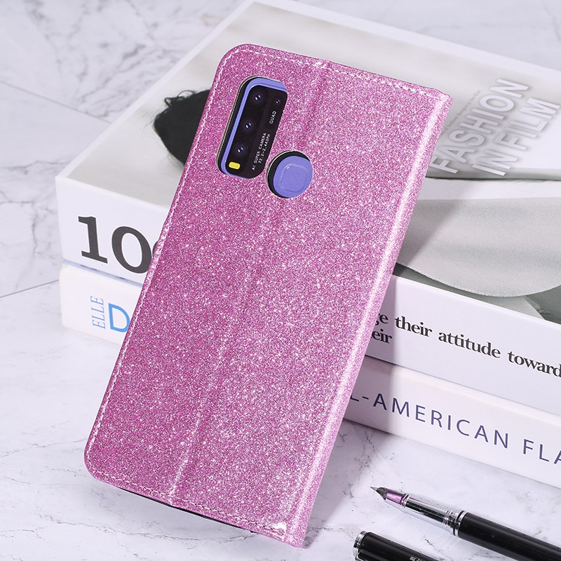 Bao Da Điện Thoại Nắp Lật Kèm Ngăn Đựng Thẻ Phối Nhung Sáng Bóng Cho Lg G2 G3 Mini X Skin Style Power 2 Ốp