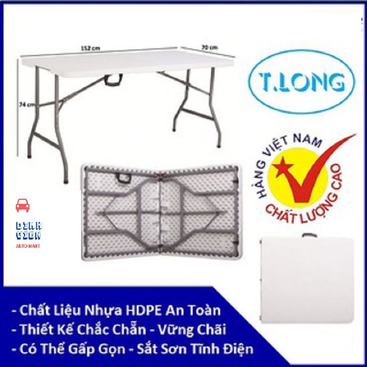 ( Bàn Xếp Dã Ngoại )  Bàn xếp chữ nhật Thanh long FH152 dễ dàng , tiện lợi , gấp lại gọn gàng và sang trọng khi sử dụng.