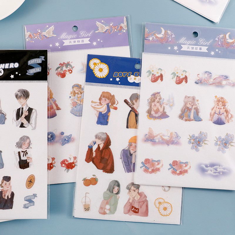 Sticker Set 2 Tấm Magic Girl Aesthetic Đáng Yêu | ST073